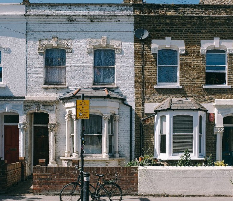 UK terraced street before exterior rendering refresh